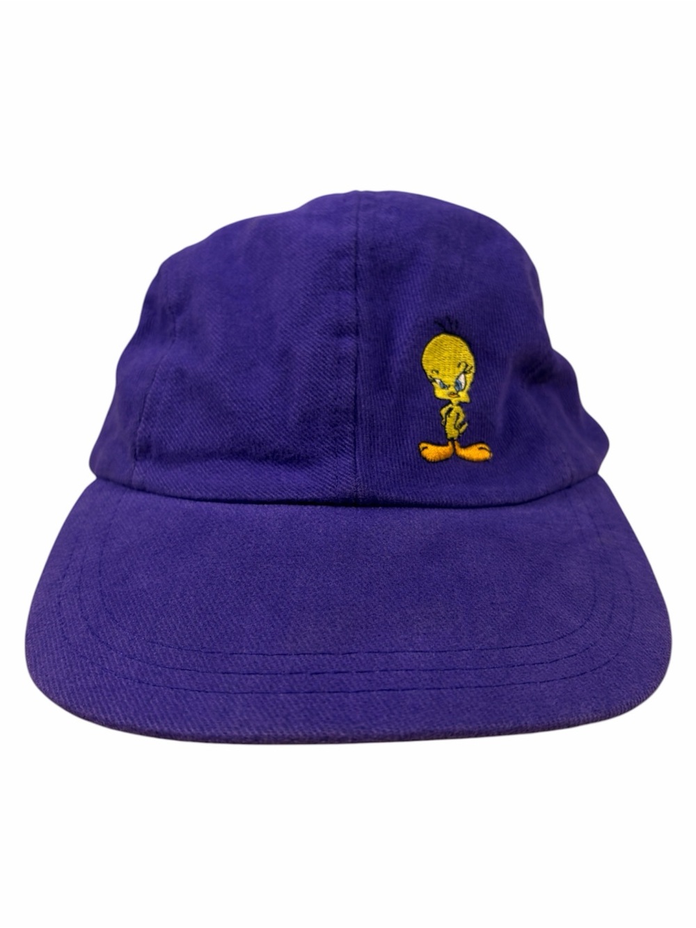 Vintage 1997 Looney Tunes Tweety Bird Purple Baseball Cap Hat